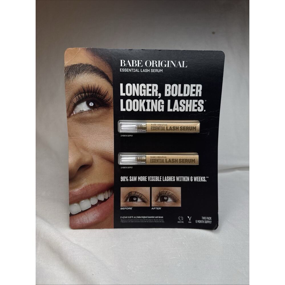 BABE ORIGINAL Essential Eyelash serum 0.07 fl oz/ 2ml (2 pk) 6 Month Supply Open